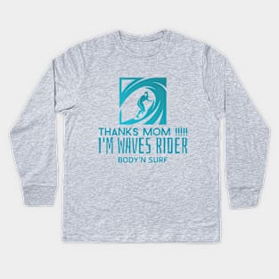 mother day surf and bodysurf t-shirt Kids Long Sleeve T-Shirt